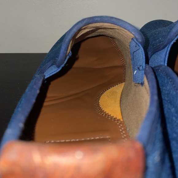 ALDO Blue Canvas Slip-On Shoes with Leather Sole Beds.  Size 12 - Picture 8 of 12